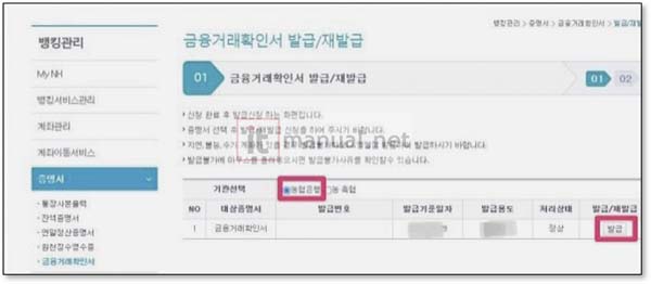 농협 금융 거래 내역 확인서