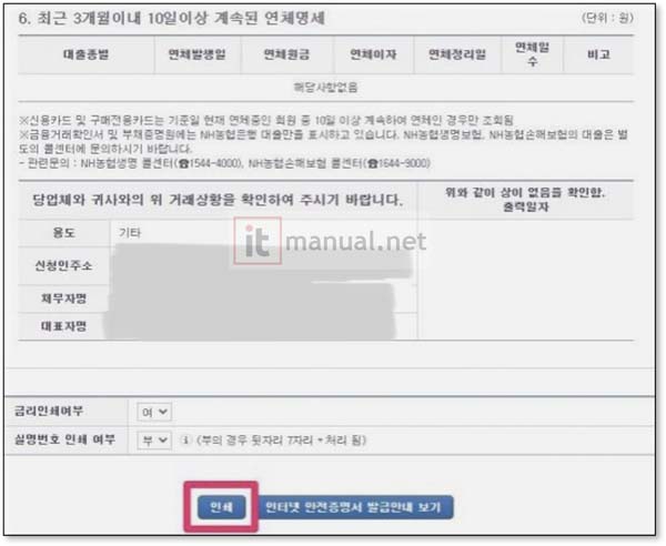 농협 거래 내역 확인서